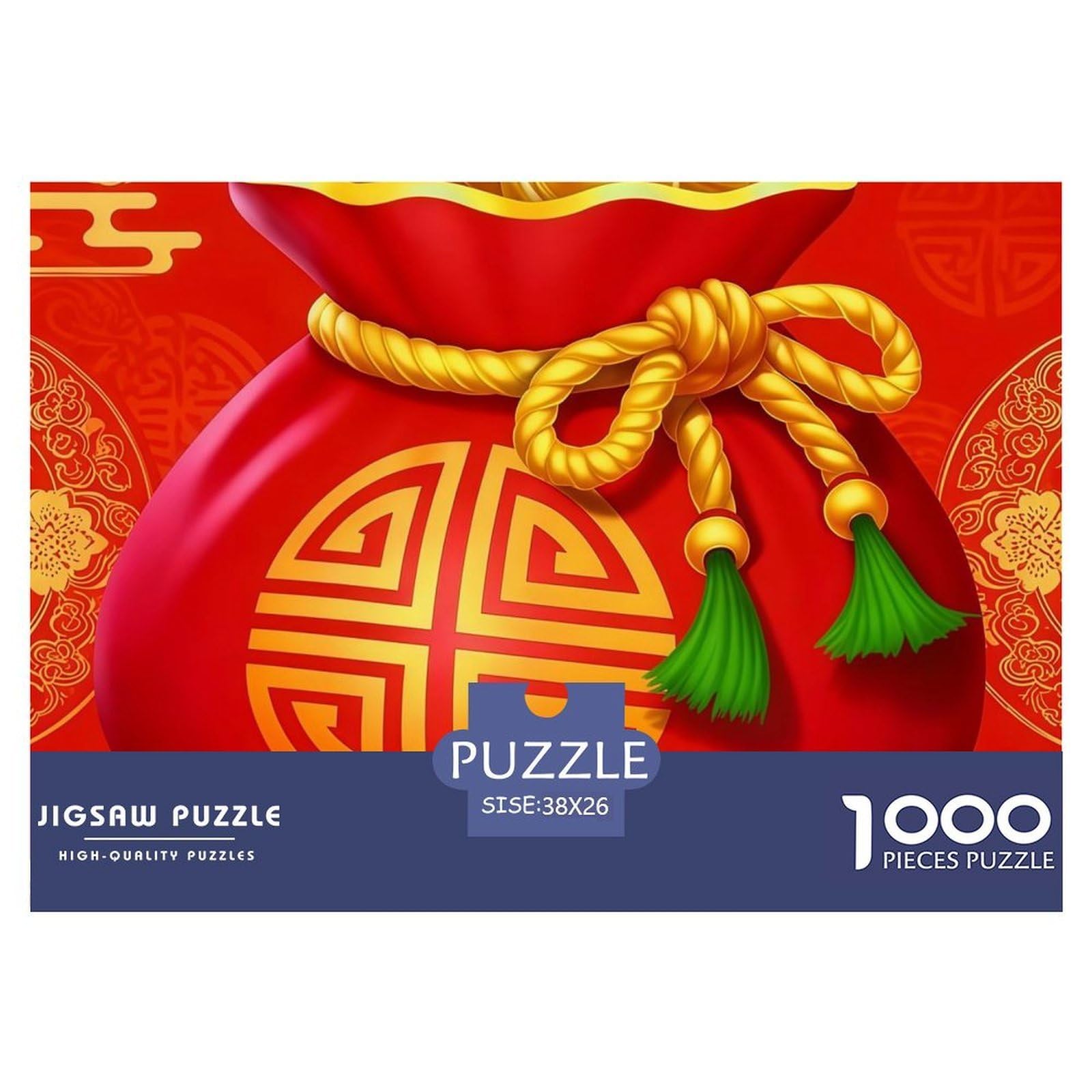 Chinese New Year Fortune 1000 Pieces Adult Jigsaws - Chinese Lucky Money Bag Suitable for Wall Decompression Fun And Challenging Family Game38x26cm/1000pcs — image 1