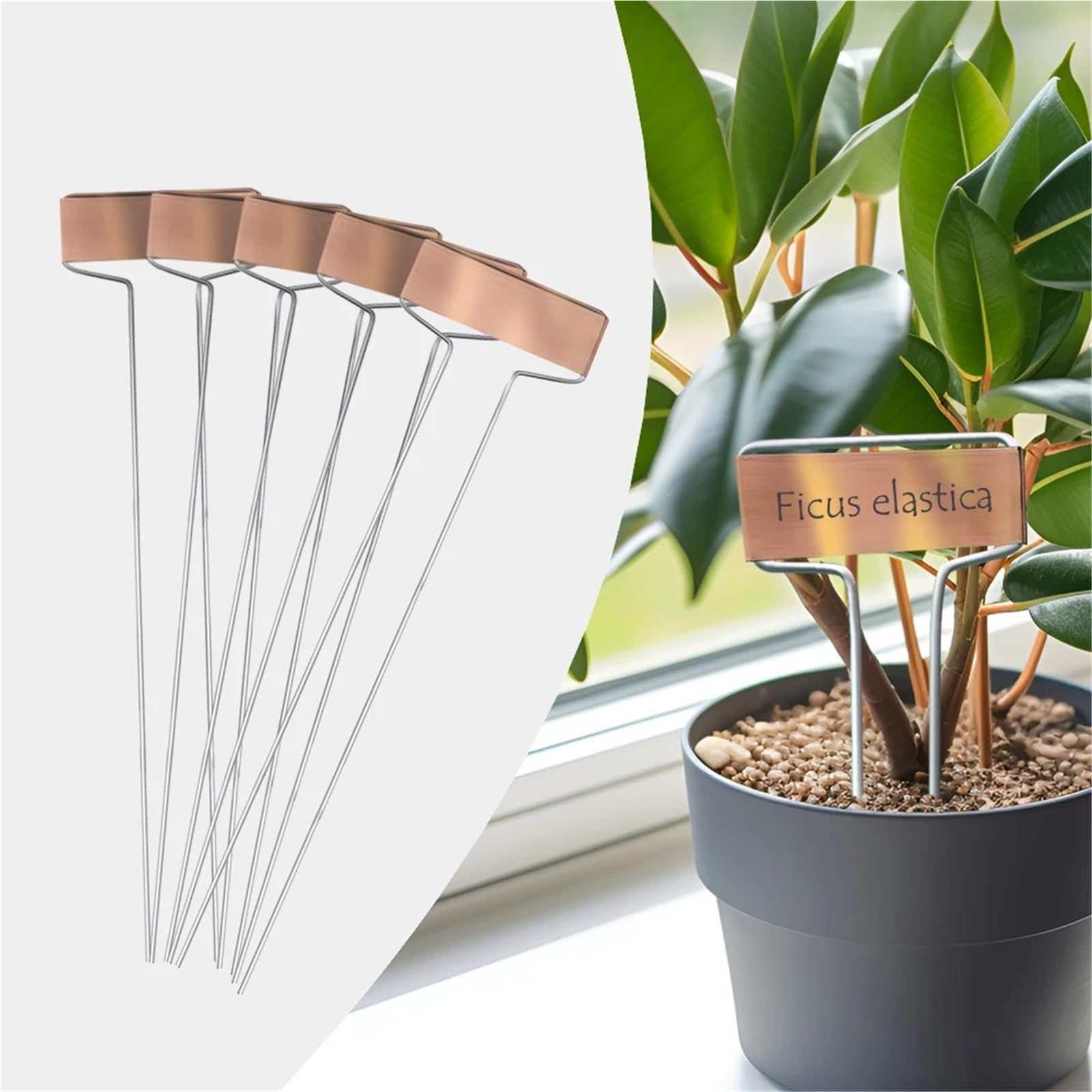 Pflanzenschilder Metall-Gartenpflanzen-Etikettenpfähle, 6/8/10 Zoll, Kupfer-Pflanzenetiketten, Einsätze, Schild, wetterfeste Markierung, Gartenarbeit, Blumen, Kräuter