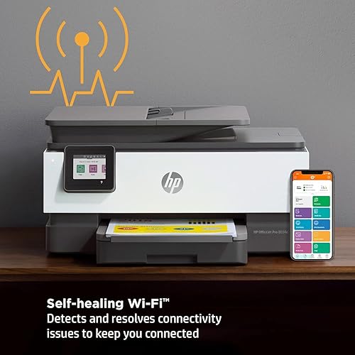 Miniatura 7 de HP OfficeJet Pro 8034e Impresora inalámbrica a color todo en uno con 1 tinta instantánea de año completo (renovada Premium), color blanco