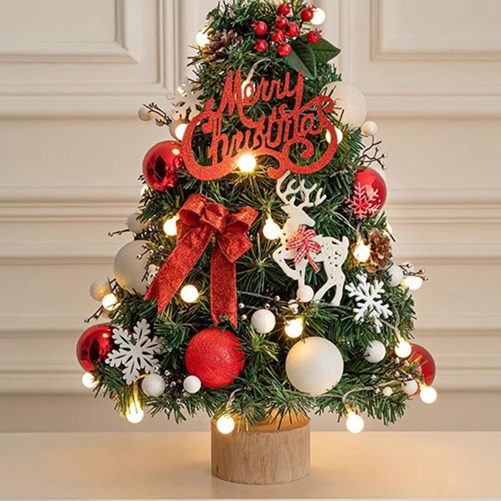 Árbol de Navidad Artificial con Luces arte artesanal 45 cm