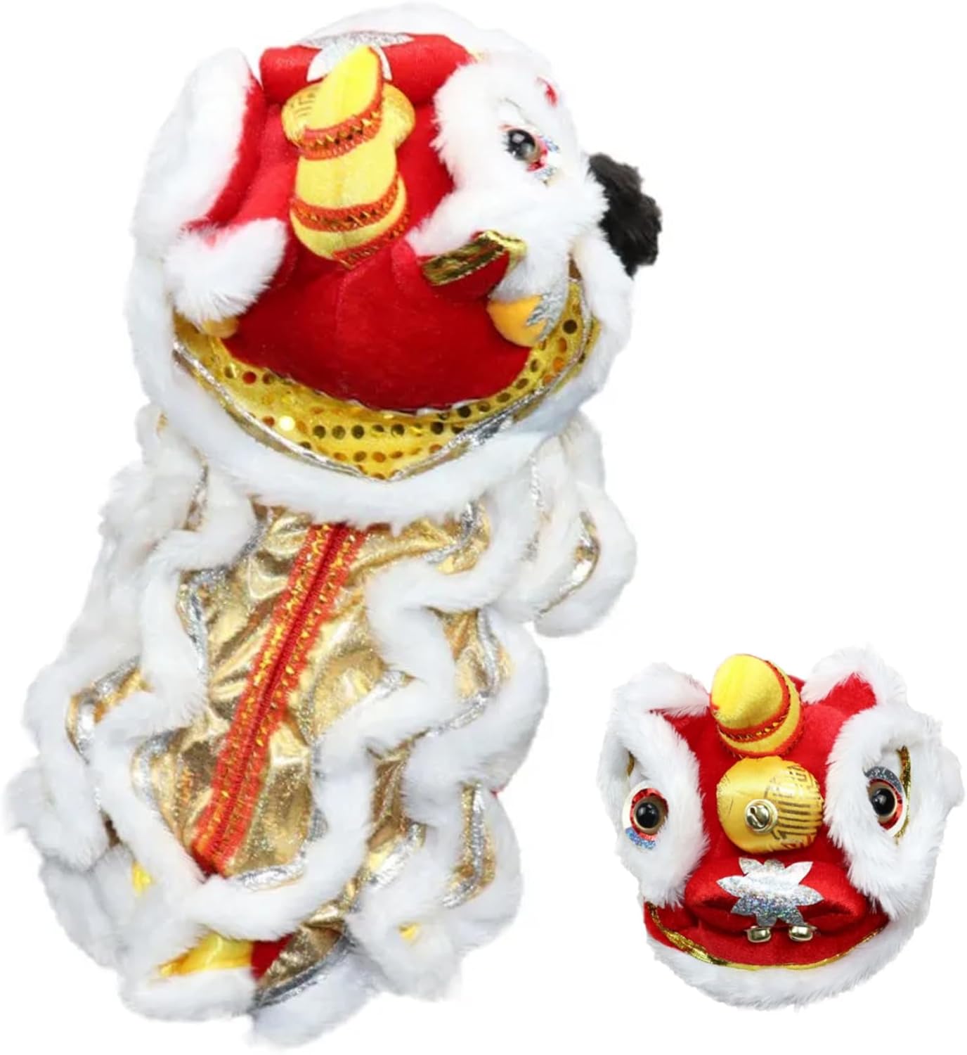 Dog Dragon Costume Cute Soft Dance Dog Costumes Fun Dog Clothes with Beast Horn Chinese New Year Cat Dog Costume Pet Dragon Dance Clothing for Holiday Cosplay, Dog Dragon Costume, XL