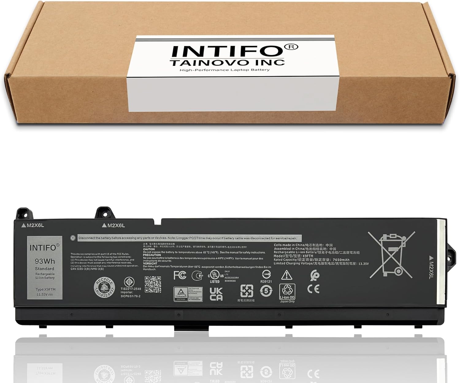 93Wh X9FTM Laptop Battery Compatible with Dell Precision 7670 7680 Precision 7770 7780 Series Notebook 05JMD8 5JMD8 0965V4 965V4 RCVVT 0NWDC0 NWDC0 0X26RT X26RT [11.55V 7650mAh 6-Cell]