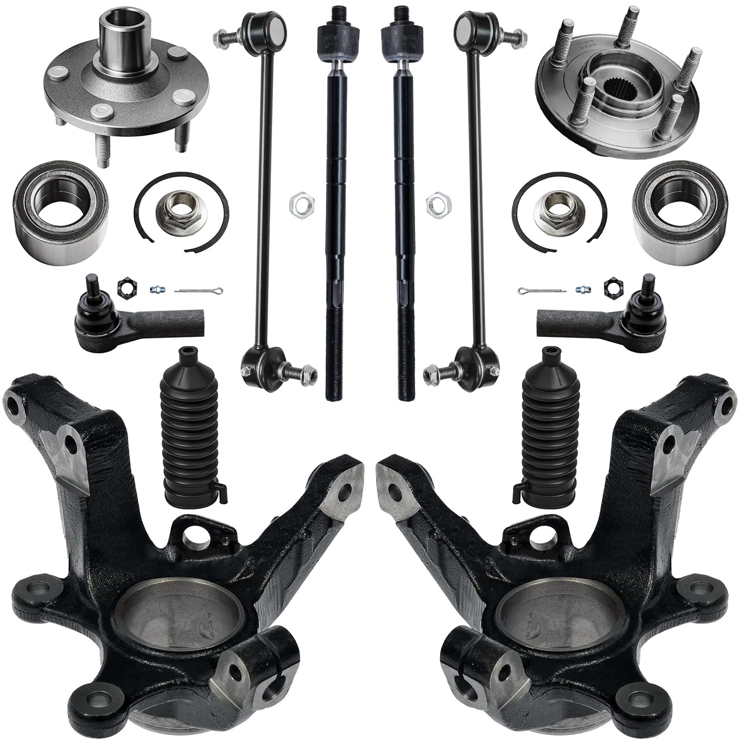 Detroit Axle - 12pc Front Loaded Knuckles Kit for 2005-2007 Ford Escape