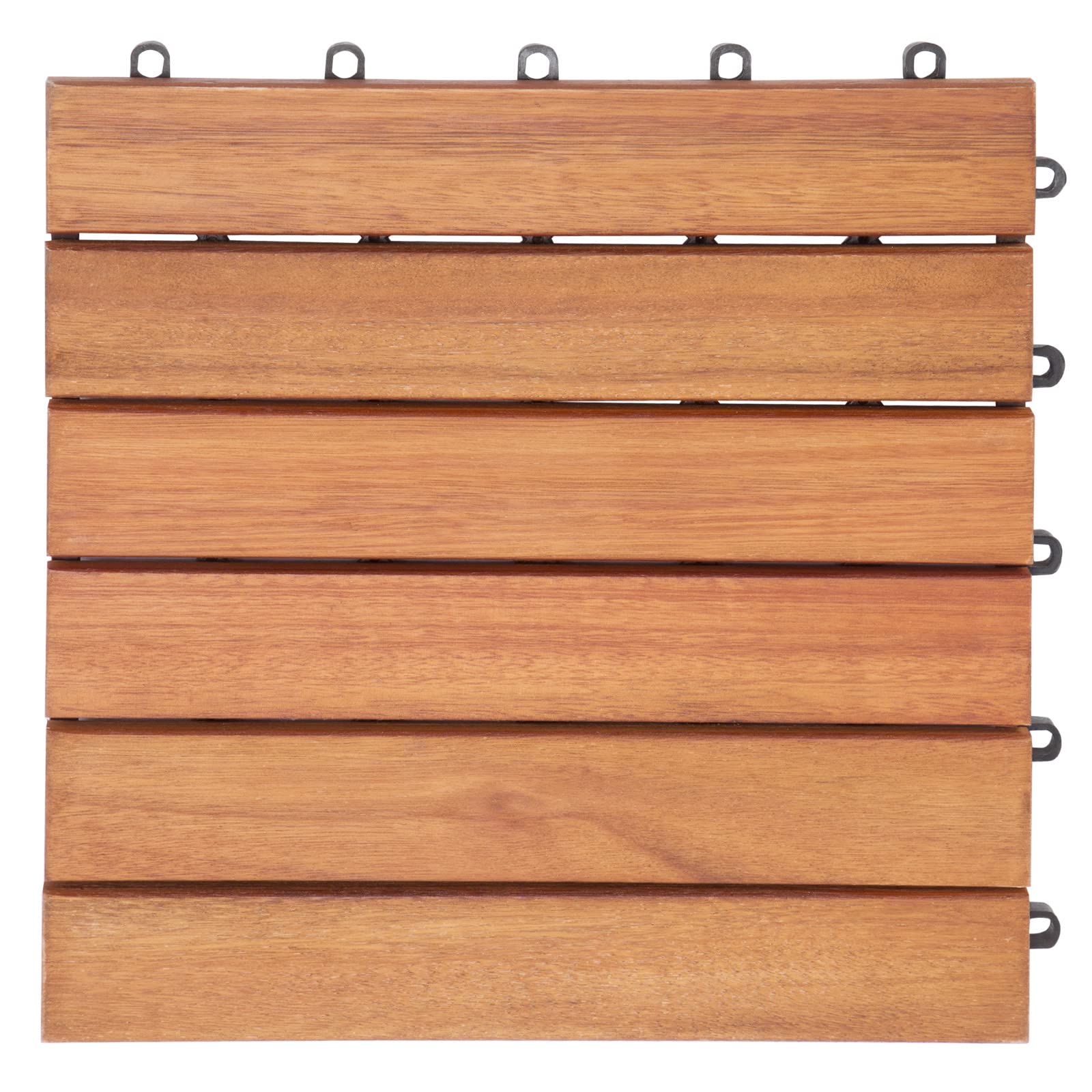 Deuba Eucalyptus Casaria® 1X Wood Deckingtile | 30X30cm | Cuttable Interlocking System | Drainage System | Garden Patio Click Lock-In Flooring Deck | Fsc-Certified | 1 Tile