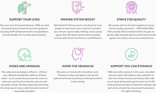 Miniatura 2 de HOI - Suplemento para el metabolismo del alcohol otras marcas son injustamente caras! con DHM y L-glutatión para apoyo hepático, electrolitos para