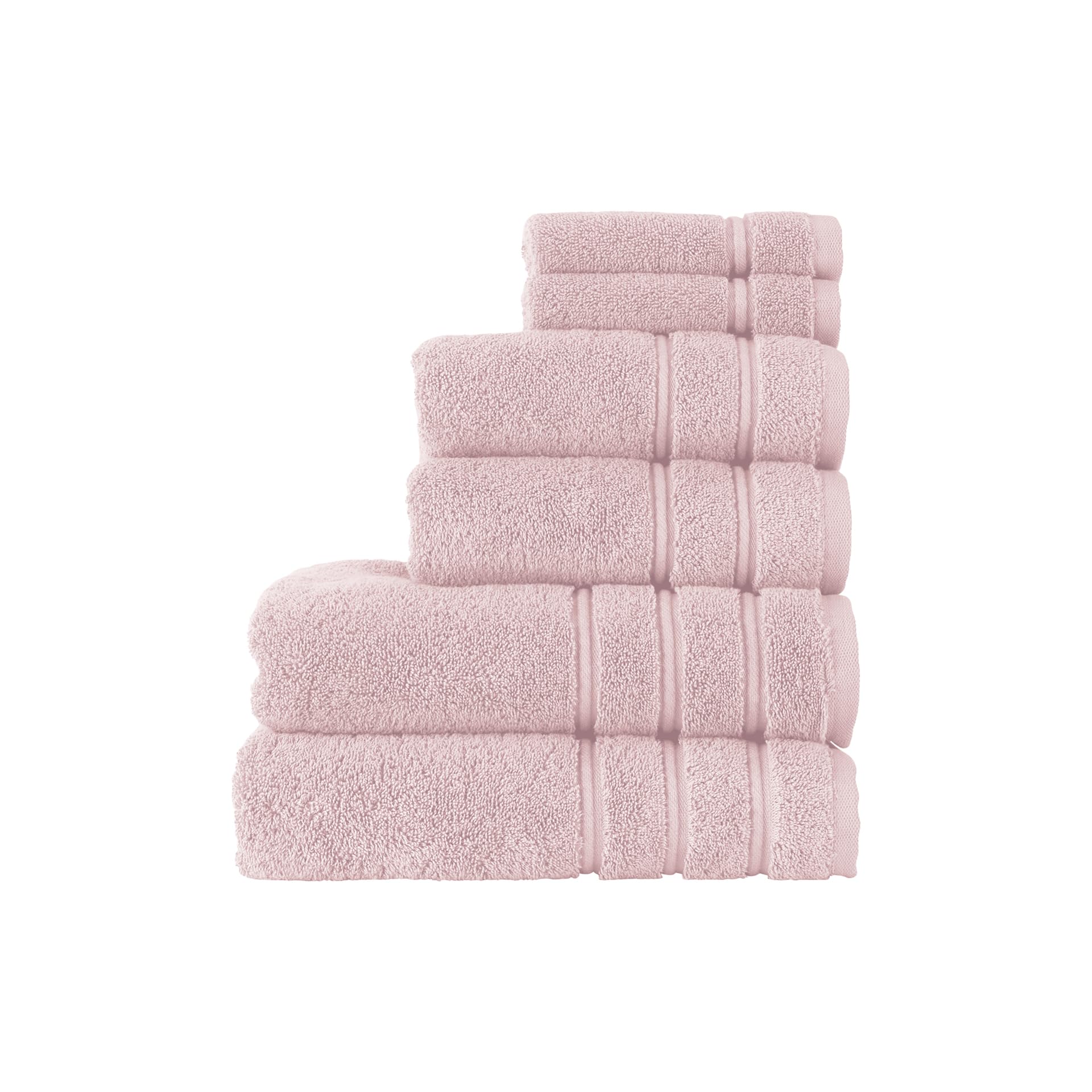 Christy Antalya Large Bath Towels | Set of 6 | 100% Turkish Cotton | 600GSM | Soft Plush Luxury Towel Set | 2 Bath Towels 2 Hand Towels 2 Face Cloths | Quick Dry | Pale Rose Pink