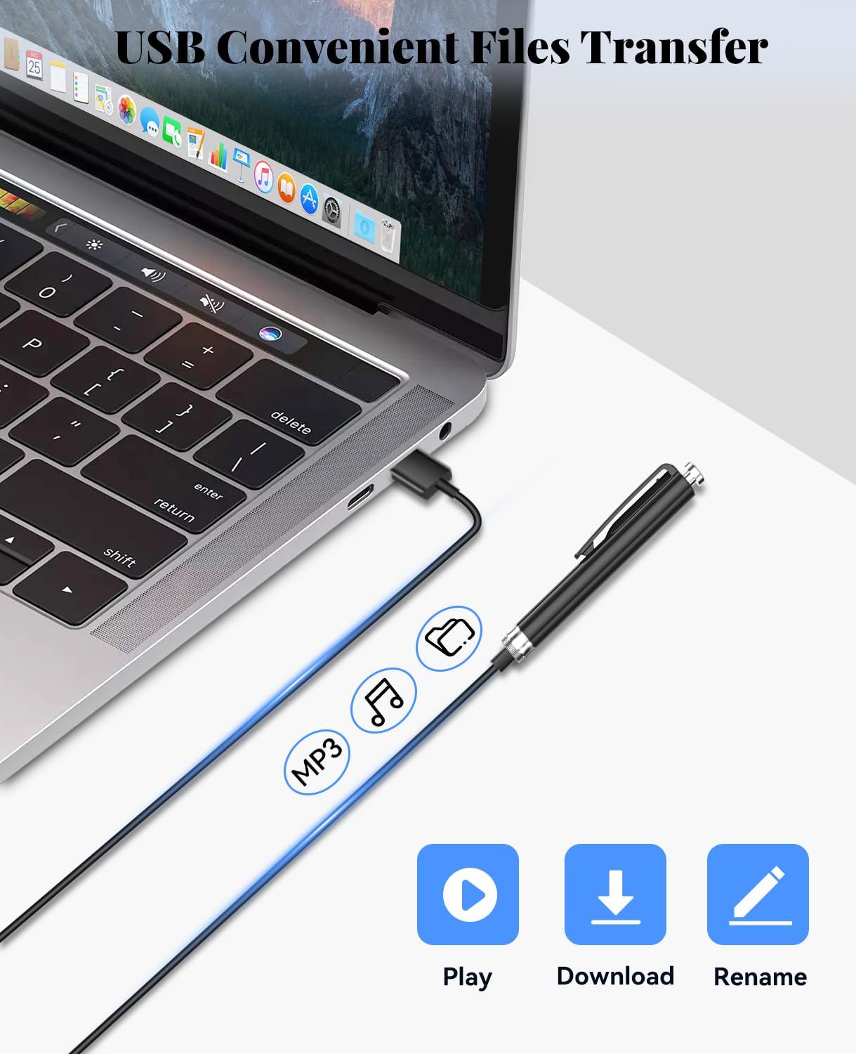 64GB Grabadora de Voz, Grabadora con Activación por Voz con Reducción de Ruido para Clases Reuniones Entrevistas