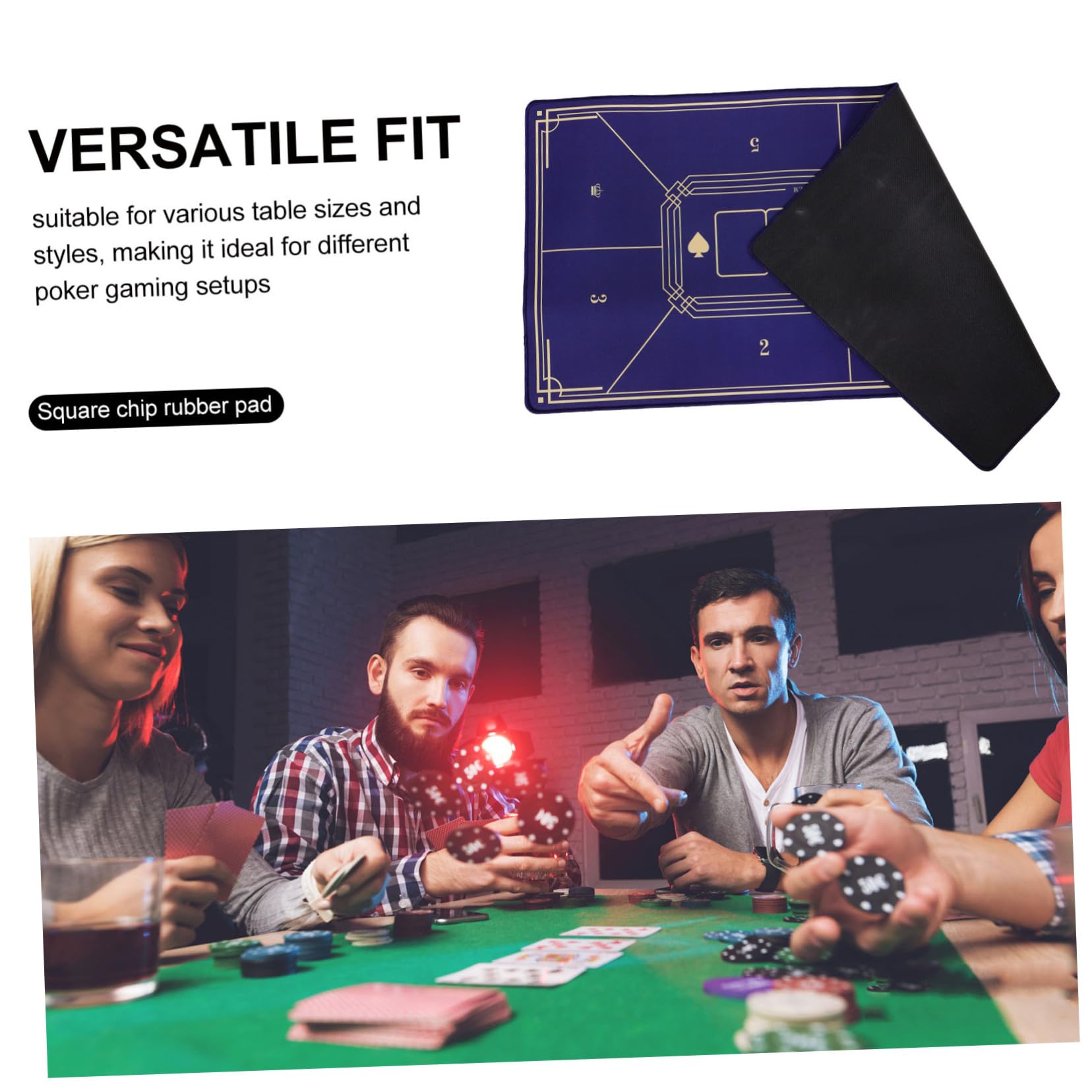 Genérico Tapete De Póker Antideslizante para Mesa De Juego Profesional 40x80 Cm Azul Superficie Estable Diseño Versátil Adecuado para Póker y Juegos De Mesa De
