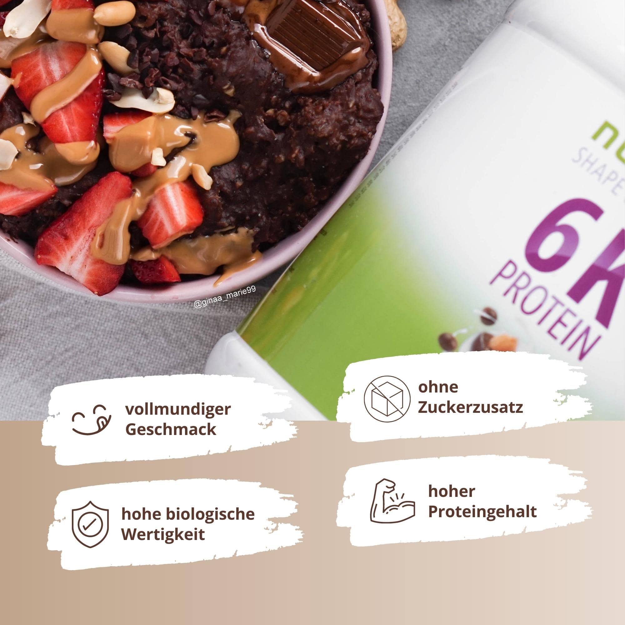 Nutri+ PROTÉINES EN POUDRE CHOCOLAT ET ARACHIDES 2 kg Mélange de protéines végétaliennes sans lactosérum - Protein 6k 2000g poudre de protéines en double emballage