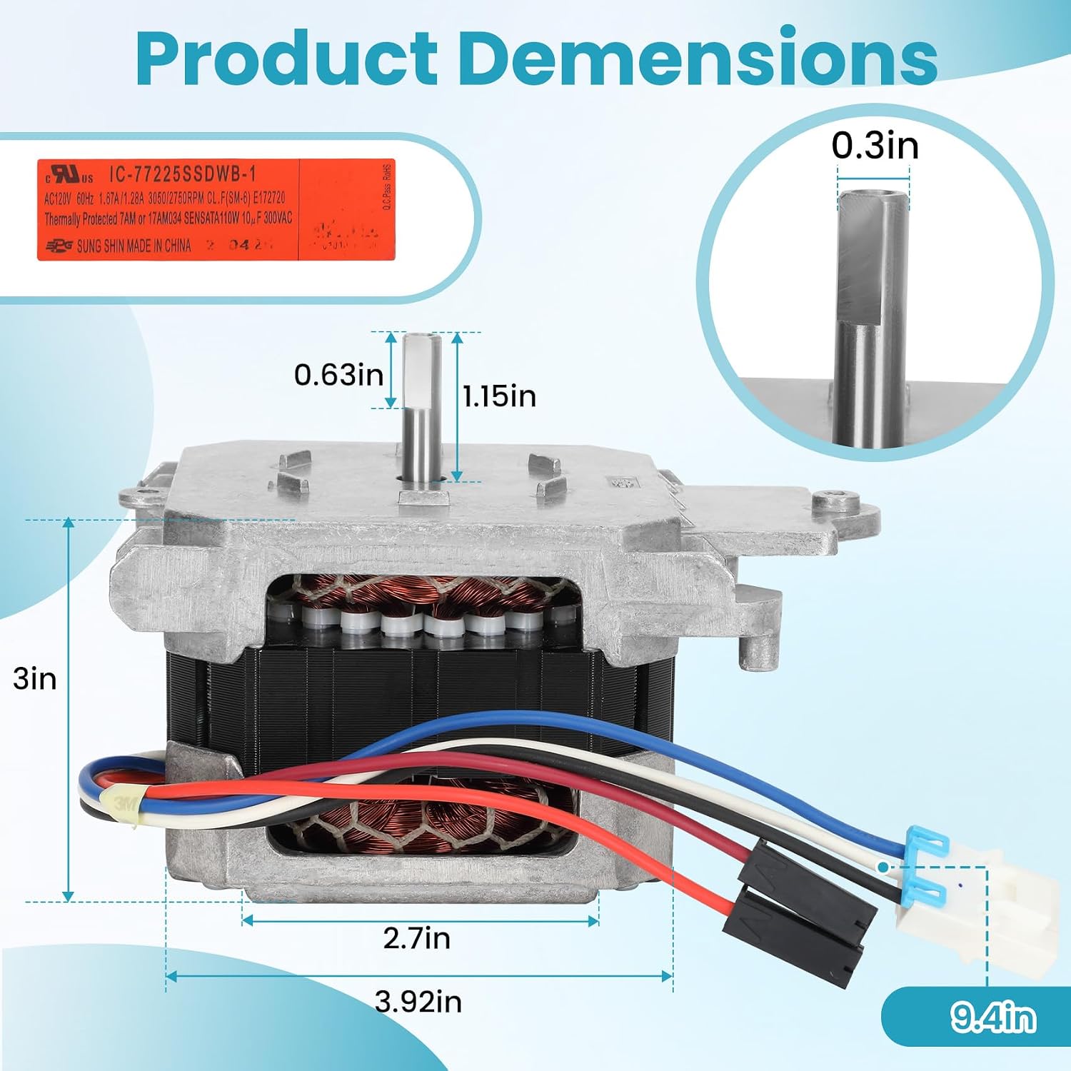 【New Upgraded】 DD81-01640A Dishwasher Circulation Pump Motor IC-77225SSDWB-1 Compatible with Samsung Dishwasher (Fits DW80R5060UG/AA, DW80F600UTW/AC etc.