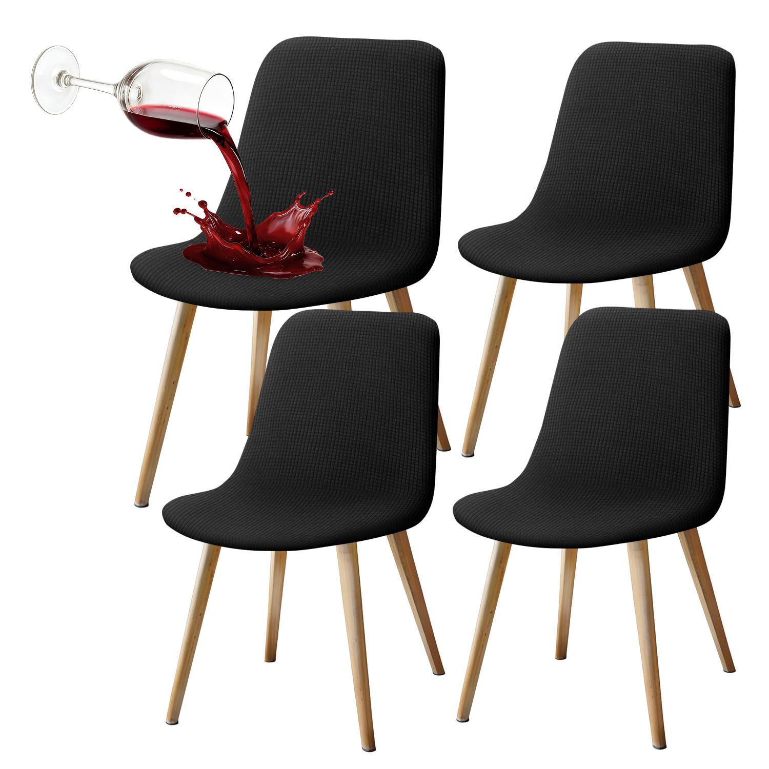 Housses de chaise imperméables Granbest lot de 4 anti-taches élastiques pour dossier bas