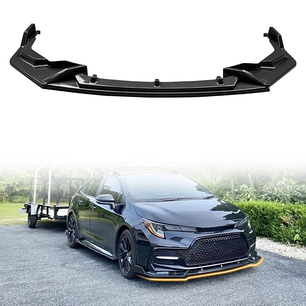 Divisor Frontal De Parachoques En Negro Brillante Para Toyota Corolla Sedán SE XSE 2020-2024 – Estilo JDM De 3 Piezas