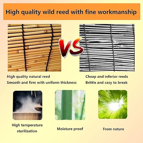 Miniatura 3 de Persianas de bambú para ventanas, persianas enrollables de caña al aire libre, enrollables de bambú retro, persianas enrollables romanas