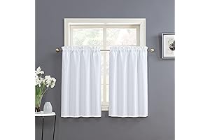 Home Queen Half Tier Waffle Textured Waterproof Window Curtains