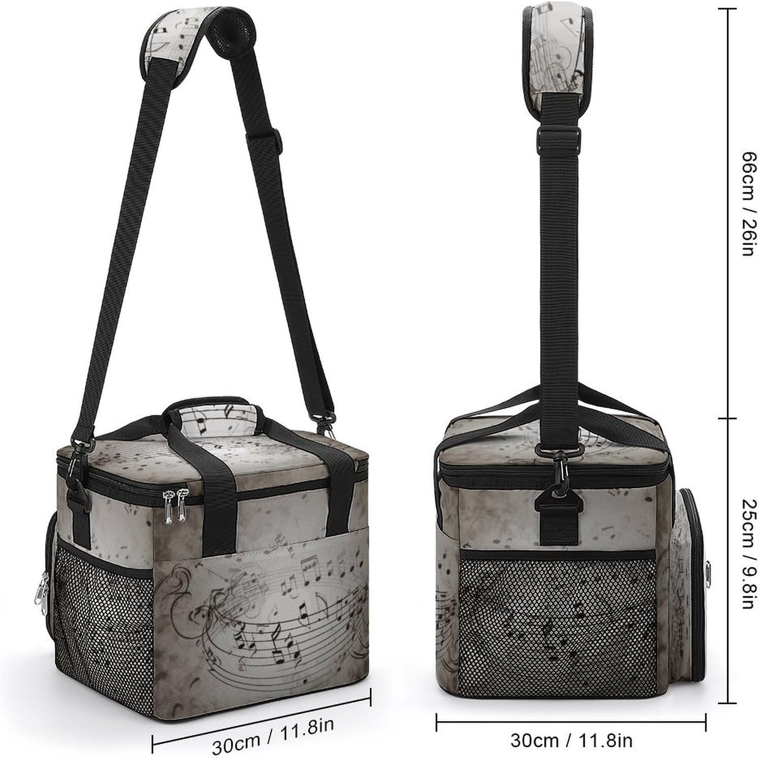 Music Note Wall Insulated Cooler Bag Lunch Tote Bag image 2