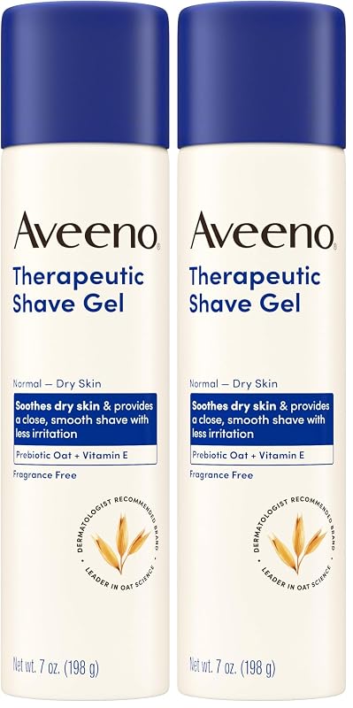 Aveeno Gel de Barbear com Aveia e Vitamina E sem Fragrância, 198 g, Pacote com 2