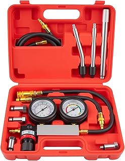 Cylinder Leak Down Tester Kit, Automotive Engine Compression Leakage Test Kit with Extension Rod, Multi-Function for Gasoline Engines, Pressure Check & Leakage Rate Test on Cars, Motorcycles