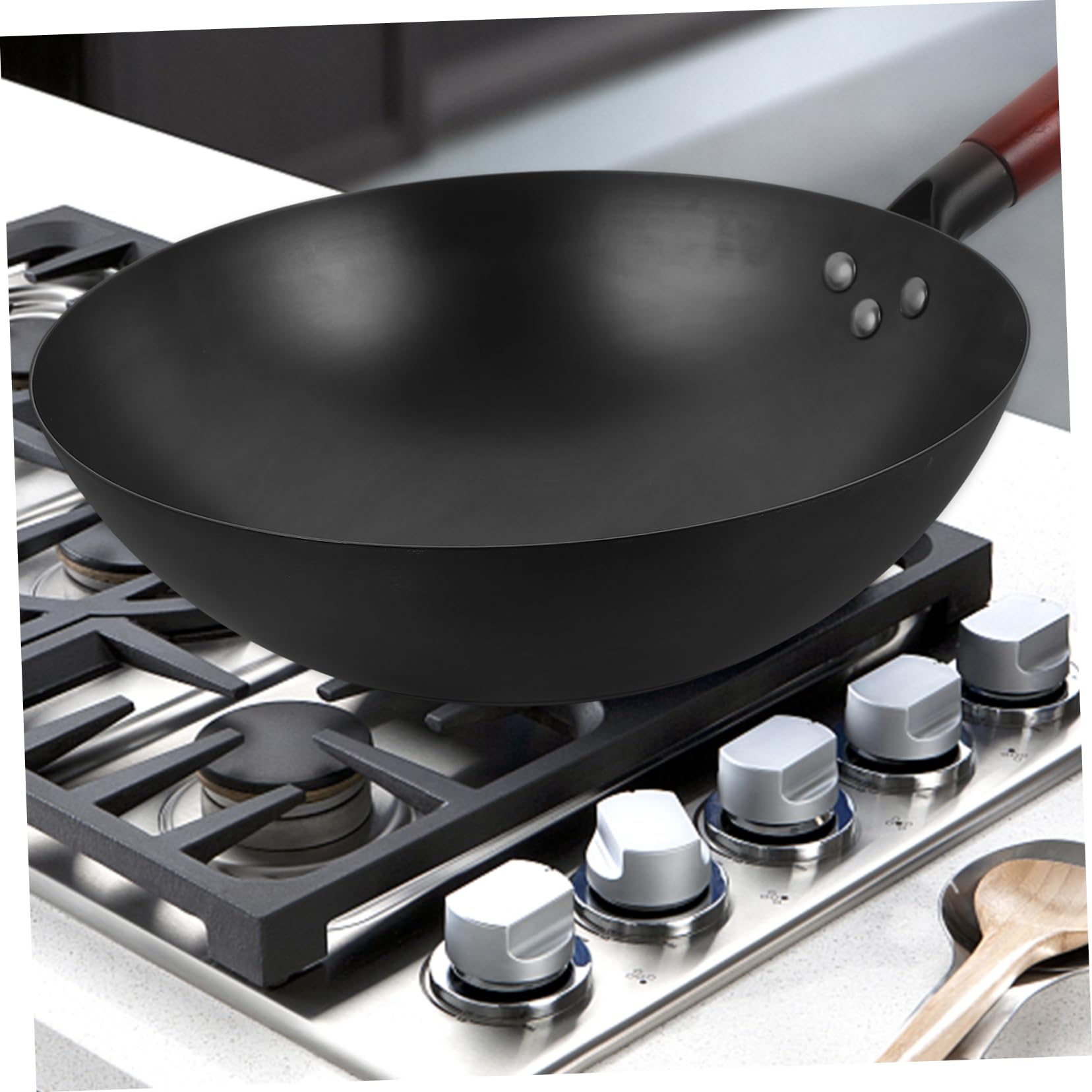 Padella Wok Antiscivolo e Facilmente Pulibile Per Cottura Su Grill e Cucine Induzione Design Elegante e Manico Comodo
