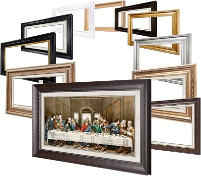 DECORARTS - The Last Supper Wall Art Framed, Leonardo Da Vinci Last Supper Wall Decor, Christian Giclee Fine Art on Canvas,Customizable Frame for Dining Room, Handmade in USA
