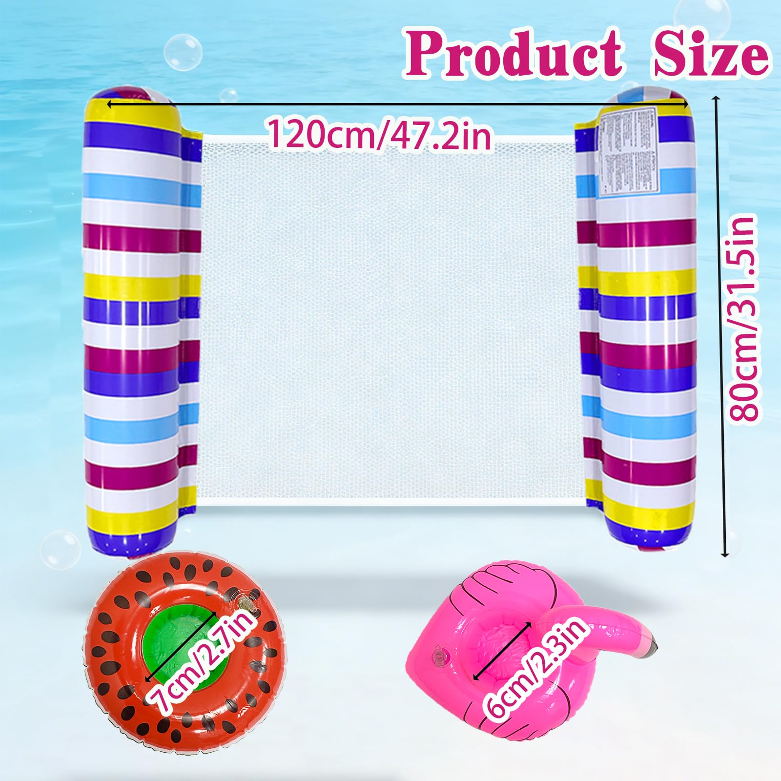 2 Pack Pool Inflatables for Adults Inflatable Pool Floats with 2 Inflatable Drink Holders - Image 2