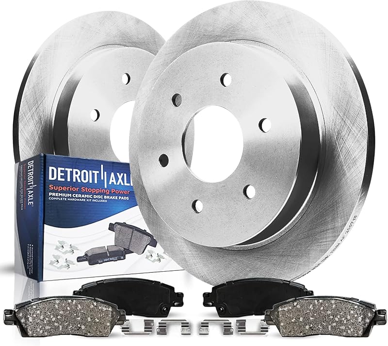 Kit de freios traseiros Detroit Axle com discos e pastilhas cerâmicas para Sprinter – 6 furos