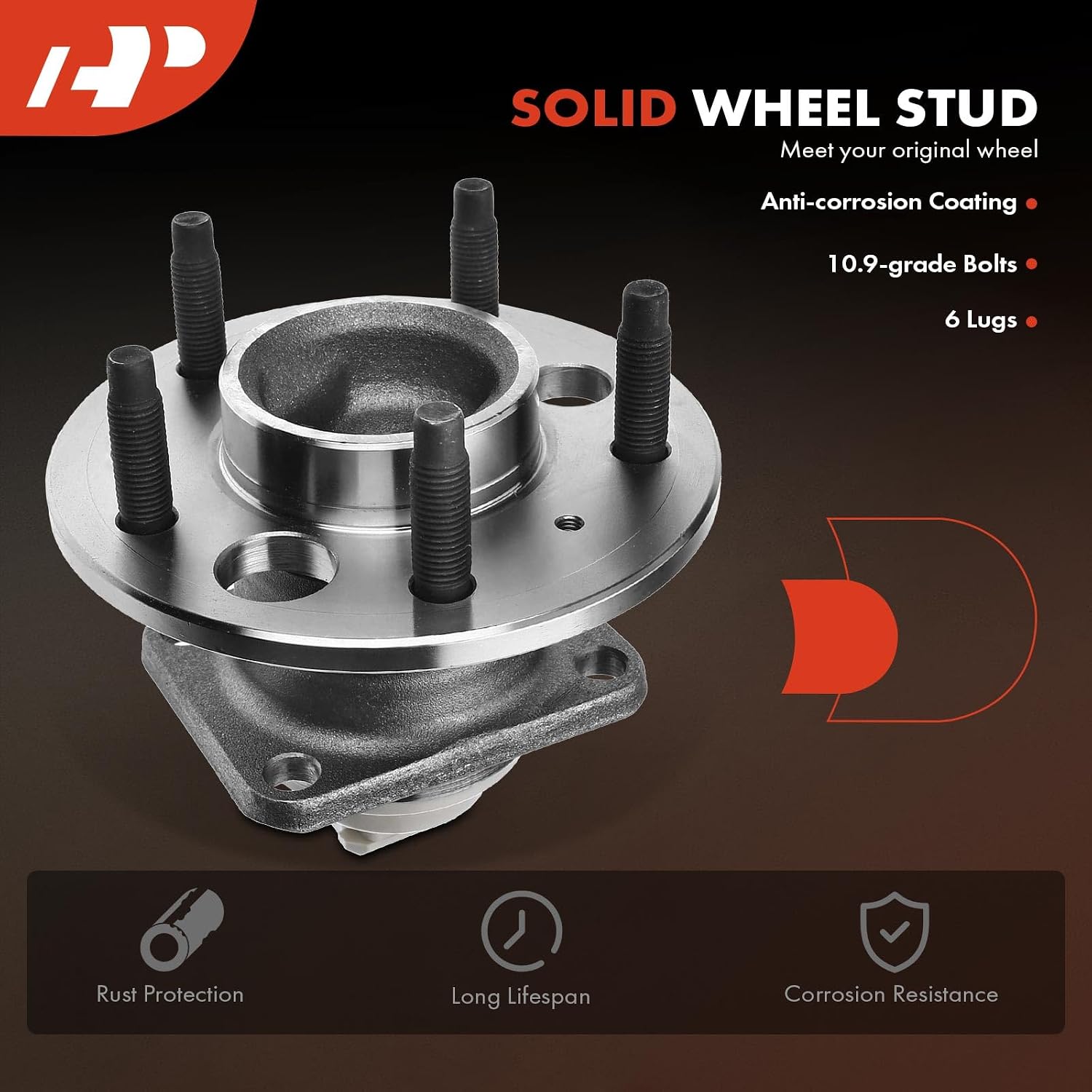 A-Premium Rear Wheel Bearing and Hub Assembly with ABS & 5-Lug Compatible with Chevrolet Impala, Venture & Buick Regal & Lexus GS450h & Oldsmobile Cutlass Ciera & Pontiac Montana