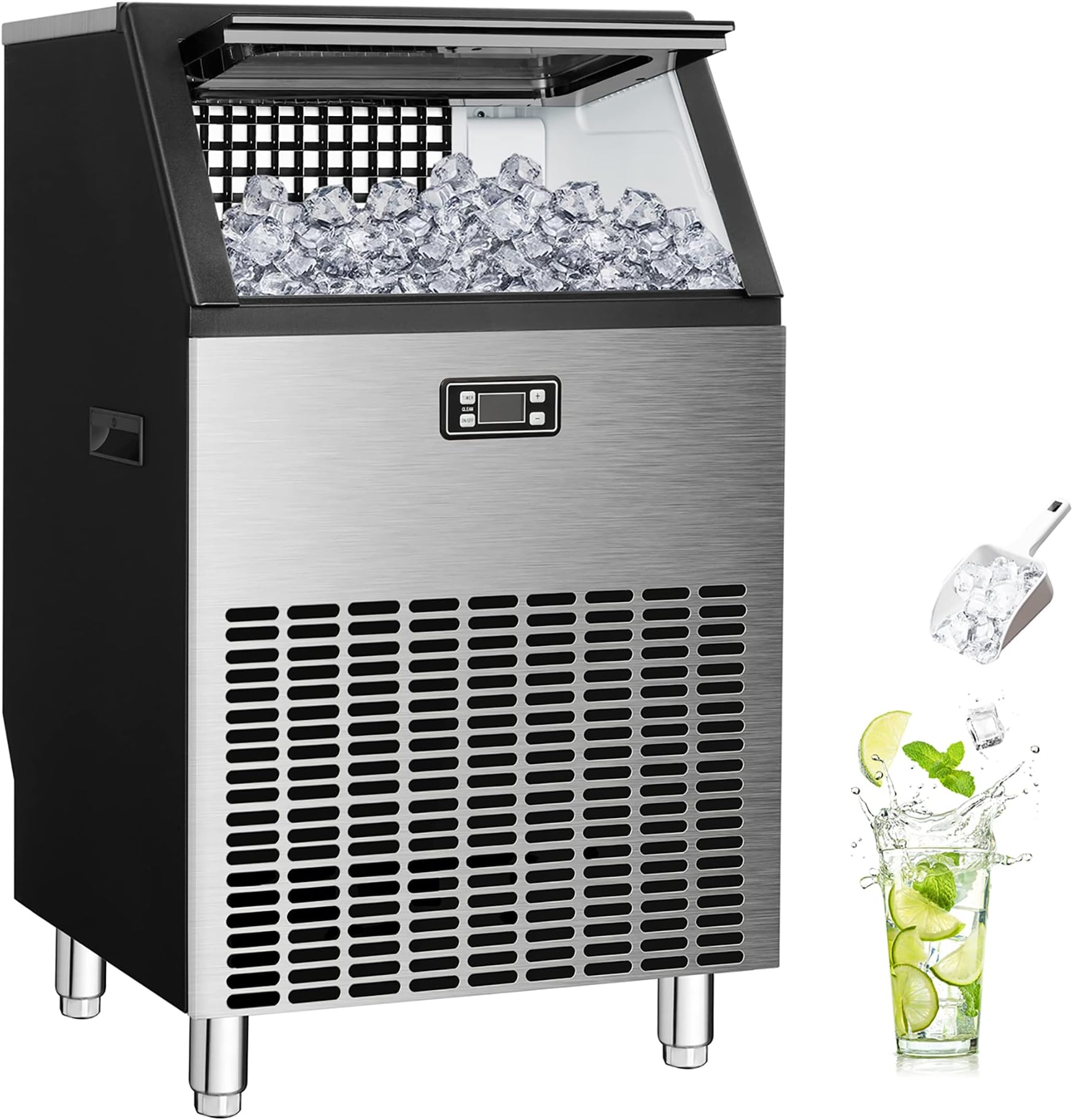 Amazon.com: Electactic Ice Maker, Commercial Ice Machine,265Lbs/Day ...