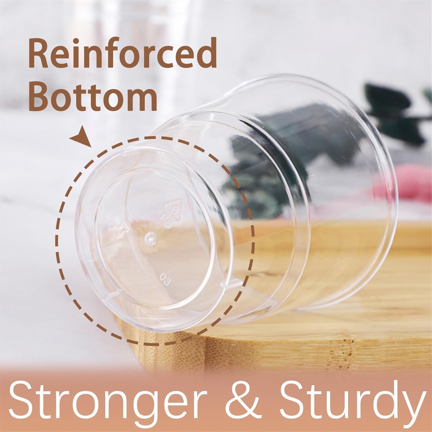 6oz(180ml) Mini Cup 200 Ct, Crystal Clear Hard Plastic Glass, Thick Disposable Drinking Tumbler for Party, Fancy Cocktail Glasses, Transparent Cups for Tiramisu, Martini, Margarita in Bar