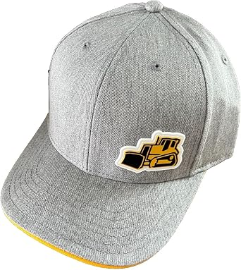 Caterpillar Equipment Gray & Yellow 3D Rubber Dozer Patch Sandwich Snapback Cap/Hat