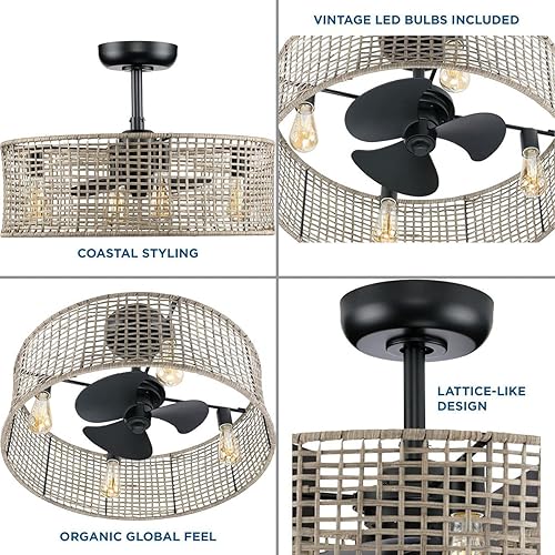 Miniatura 7 de Progress Lighting Ventilador de techo LED P250068-31M-WB de Belva Collection 25.25 pulgadas