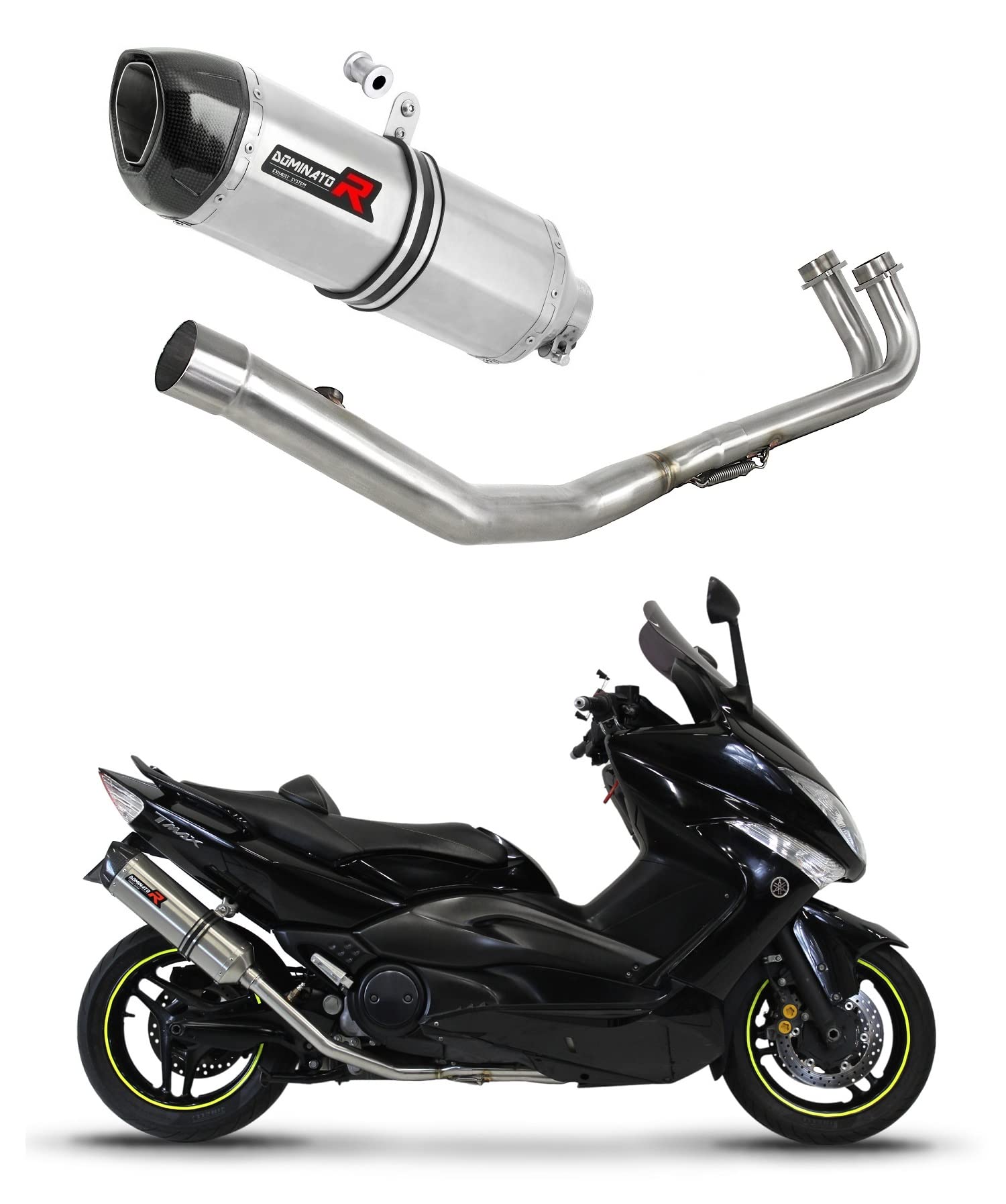 DOMINATOR Ligne complète d'échappement Collecteur Silencieux HP1 compatible avec T-MAX 500 2008-2011