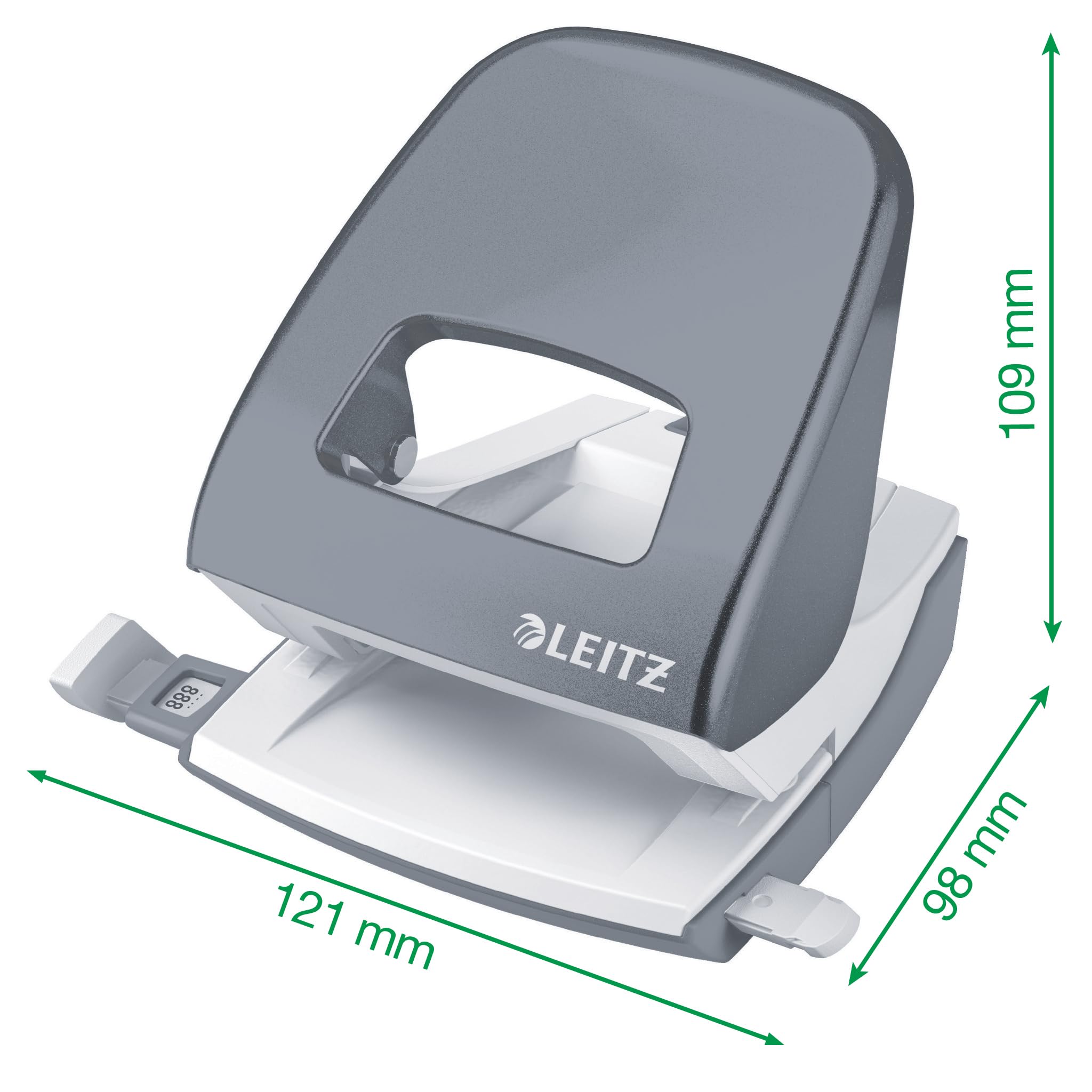 Leitz 5008 NeXXt Series Bürolocher, Metall, bis zu 30 Blatt/Kombi-Set mit Heftgerät + 1000 Klammern extra (hellgrün)