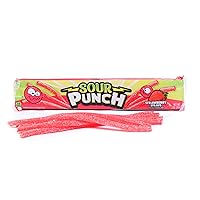 Vista 3 de Sour Punch Pajitas agrias de fresa bandeja de 2 onzas (paquete de 24)