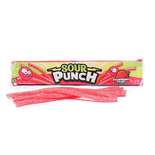 Miniatura 3 de Sour Punch Pajitas agrias de fresa bandeja de 2 onzas (paquete de 24)