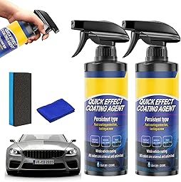 2 Pack Quick Effect Coating Agent for Car - Car Coating Spray, Advanced Car Quick-Acting Coating Agent Sprays for Scratch Repair, Oil Film Removal, Long-Lasting Hydrophobic Coating