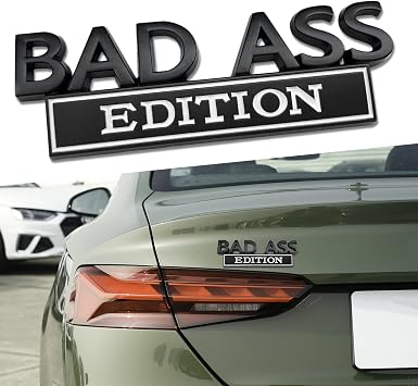 Car Emblem Sticker, Metal Auto Decal Stickers, 3D Badge Decal Car Sticker, Bad Ass Edition Emblem, Cars Modification Label, Automotive Exterior Accessories for Cars, Truck, SUV