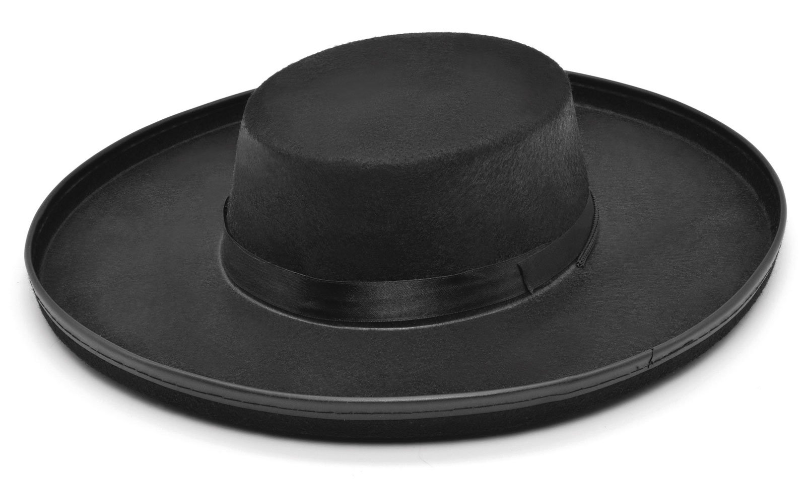 GCC Fashion Store Adults Black Hat Bandit Zorro Felt Budget Menβs Spanish Fancy Dress