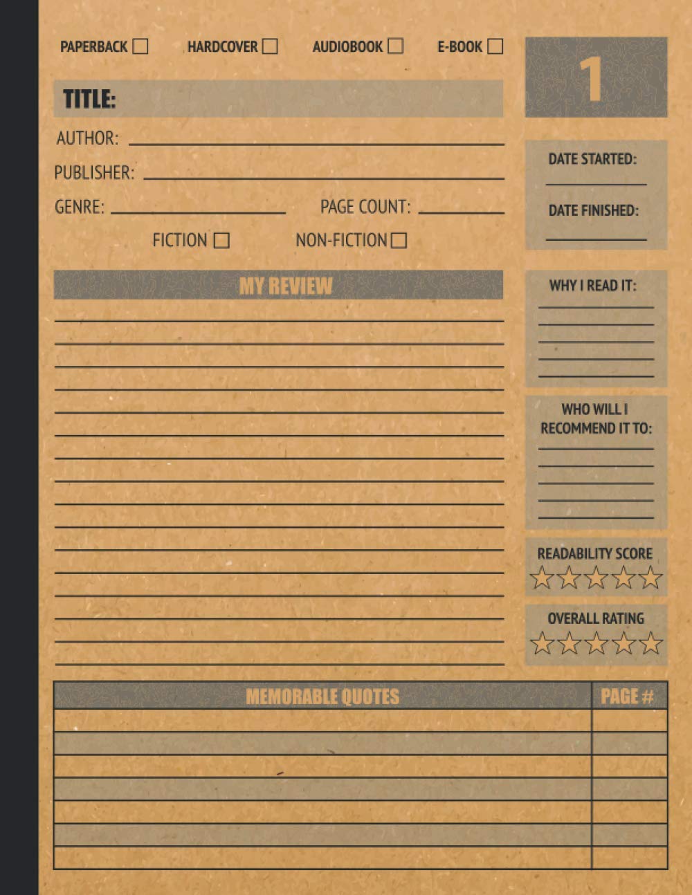 Reading Log: Basic | Reading Log Journal | Book Review Journal for Book Lovers and Readers | Reading Log Book Tracker to Write your Reviews and Favorite Quotes