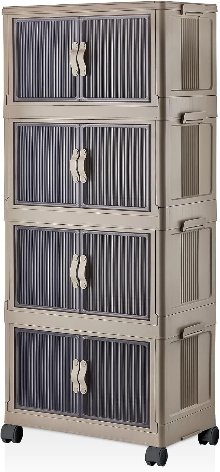Multipurpose Cabinet Light Blue 56 x 127 x 56 cm | 100% Plastic, 23 cm Shelf Height | Ideal for Home and Office Storage