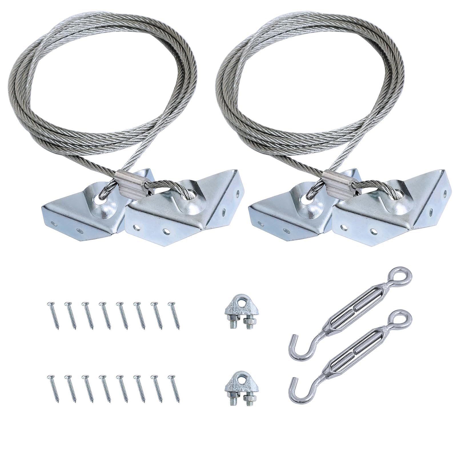 Young Wolf Legierter Stahl, der Anti-Sag Garten Tür Tor Kabel Kits für Outdoor Holz Zaun Tor Unterstützung (2, Silber)