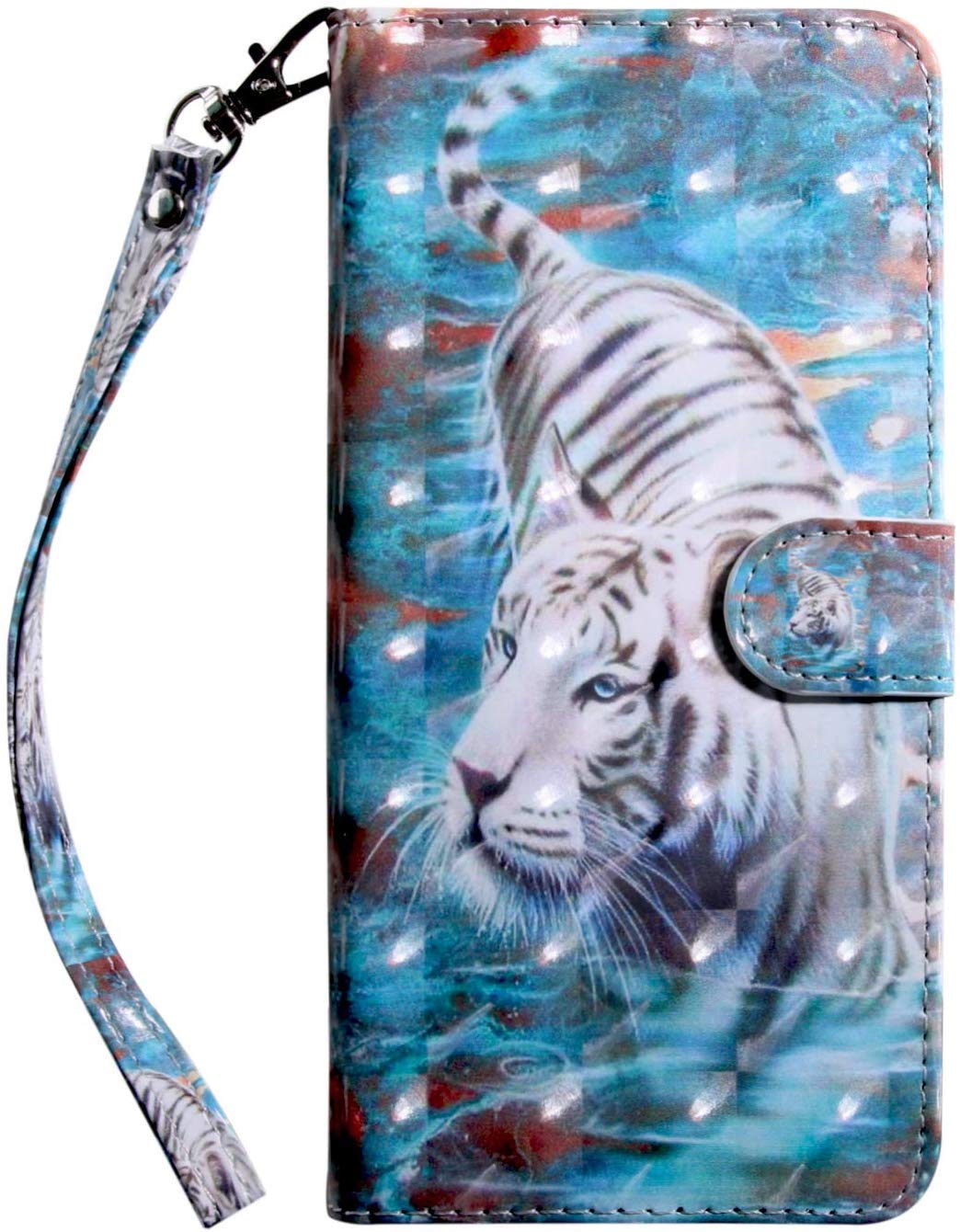 Phone Holder Case Tophung Alcatel 1X Case, Shockproof Flip 3D Animal Art PU Leather Wallet Phone Cases with Stand Magnetic Money Pouch Folio Bumper Protective Cover for Alcatel 1X 5059Y 5059A 5059D 50