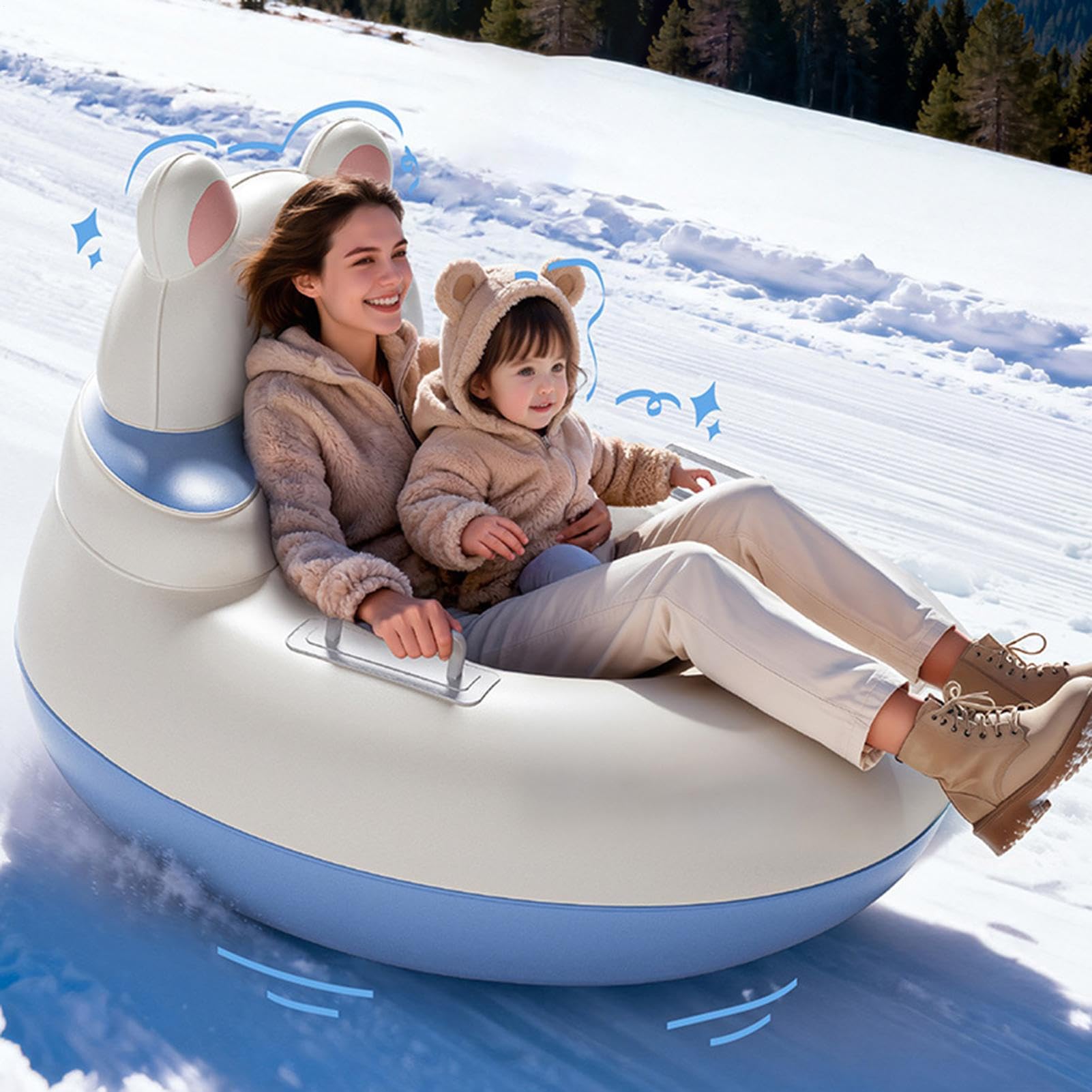 Slittino da Neve Giocattoli per Sport Invernali con Maniglie