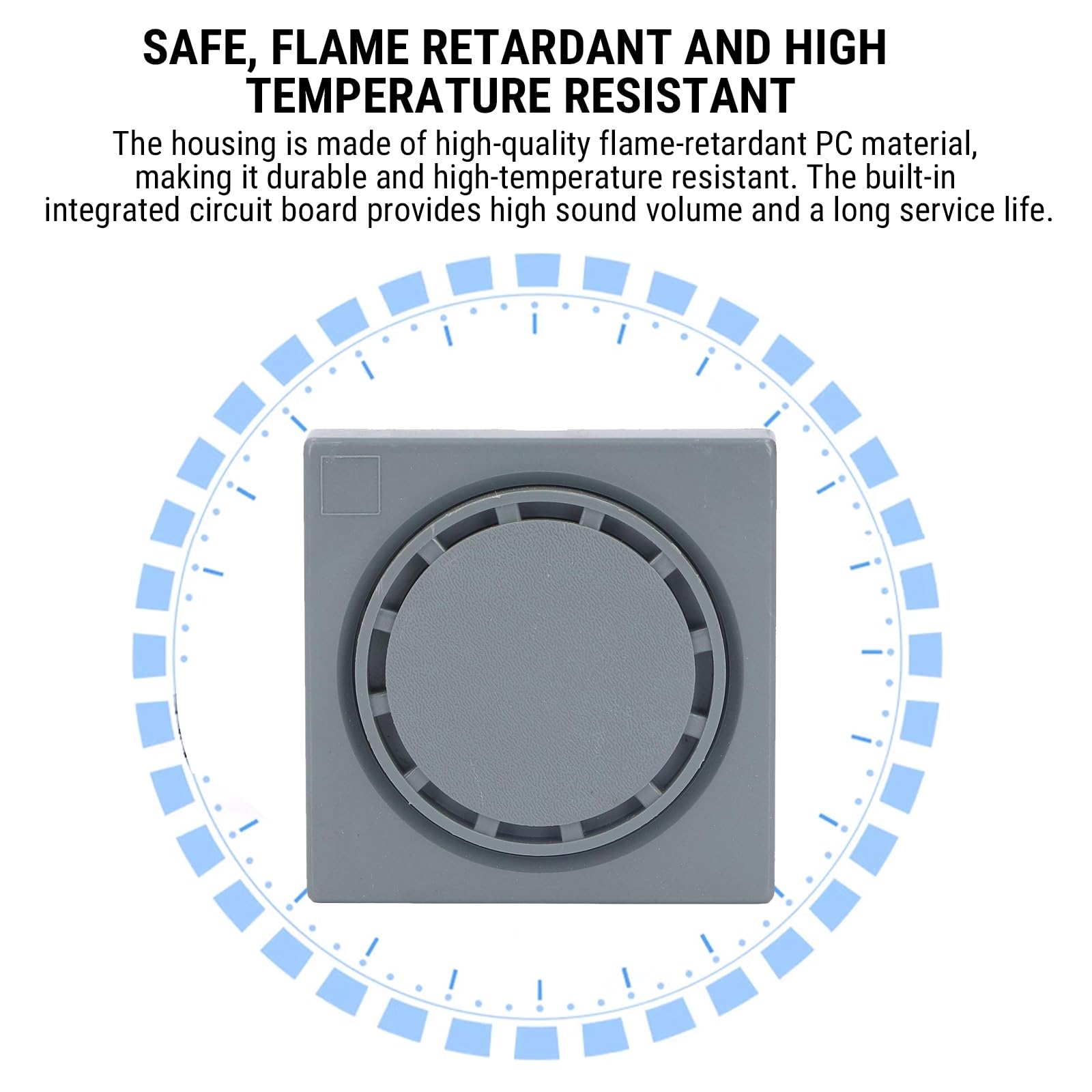 Panel Mounting Buzzer Alarm, 80*80mm Square Flush Mounting Electric Beep Sounder 85dB Continuous Sound Alarmer - Image 4