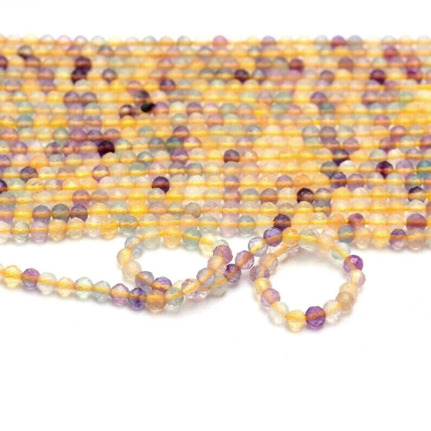 Fluorite jaune perles rondelles 2,5 mm, lot de pierres naturelles facettées pour enfilage de bijoux