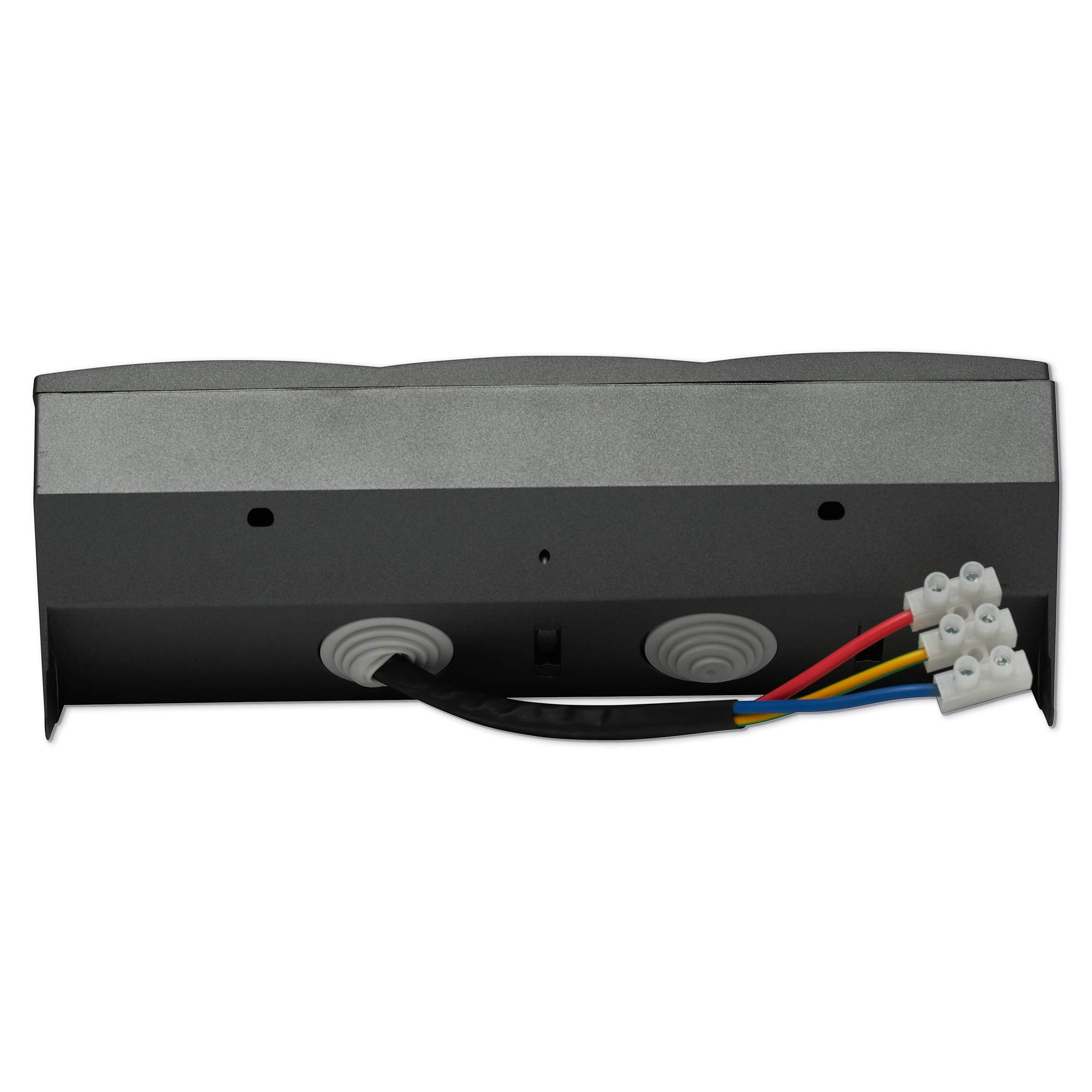 Steckdosenblock 3-Fach & USB-A & USB-C anthrazit für Küche und Büro - hochwertige Steckdose Steckdosenleiste Ecksteckdose Tischsteckdose Unterbausteckdose Aufbausteckdose 15cm Kabel Möbelsteckdose