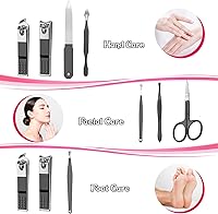 Vista 2 de Juego de manicura 8 en 1, cortaúñas RedFlow, cortaúñas de uñas de manos y pies, herramientas de manicura, herramientas de pedicura, adecuado