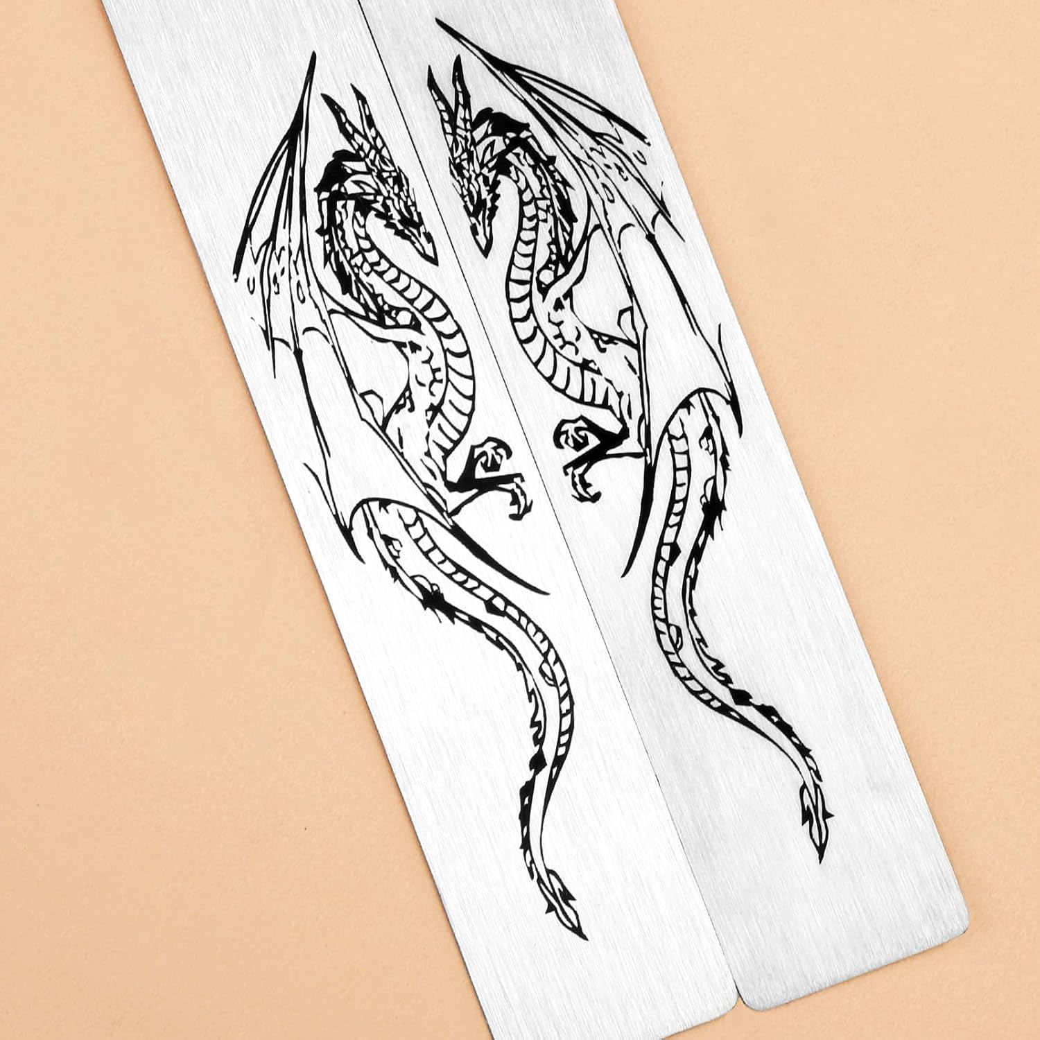 2Pcs Dragon Bookmark Gift for Men or Boy, Cool Bookmarks, Book Marks for Adults and Kids, Fantasy Gifts for Men(Style A) - Image 3