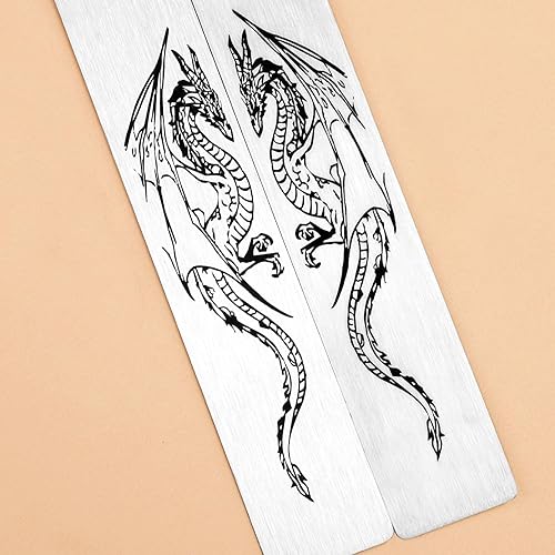 Miniatura 3 de 2 marcapáginas de dragón de regalo para hombres o niños, marcadores geniales para adultos y niños, regalos de fantasía para hombres (dragón)