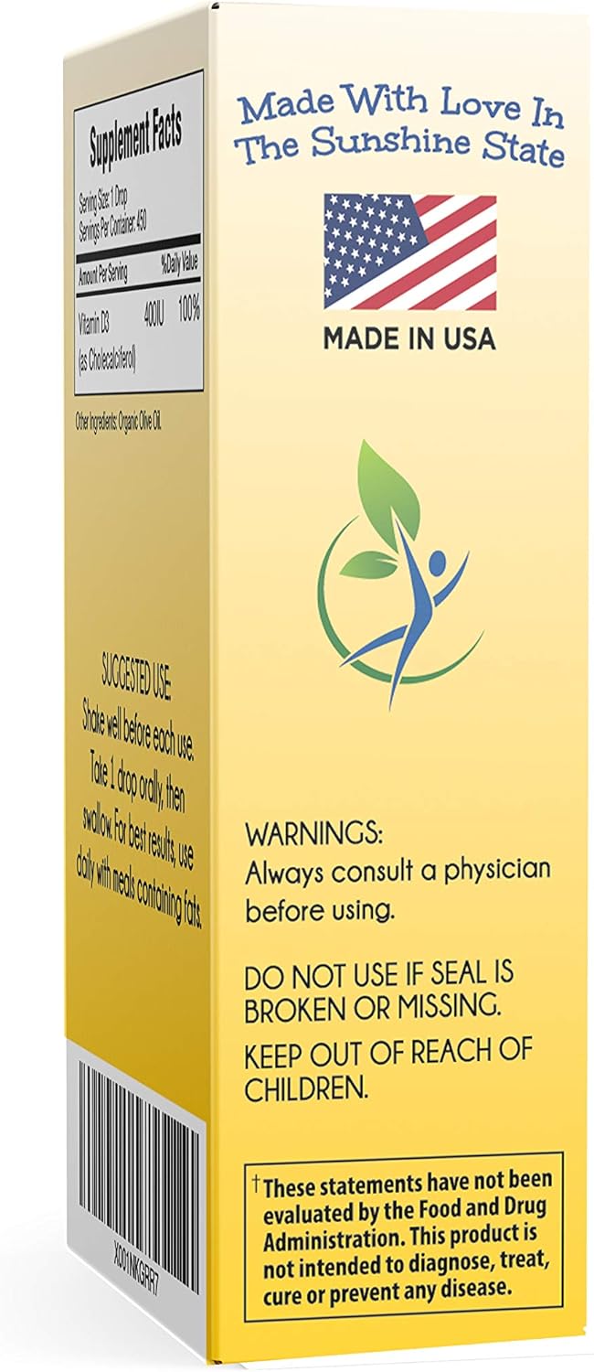 RK Formulas Baby D3 Drops for Toddlers and Kids • 400 IU • Essential for Healthy Bones and Teeth Development : Health & Household