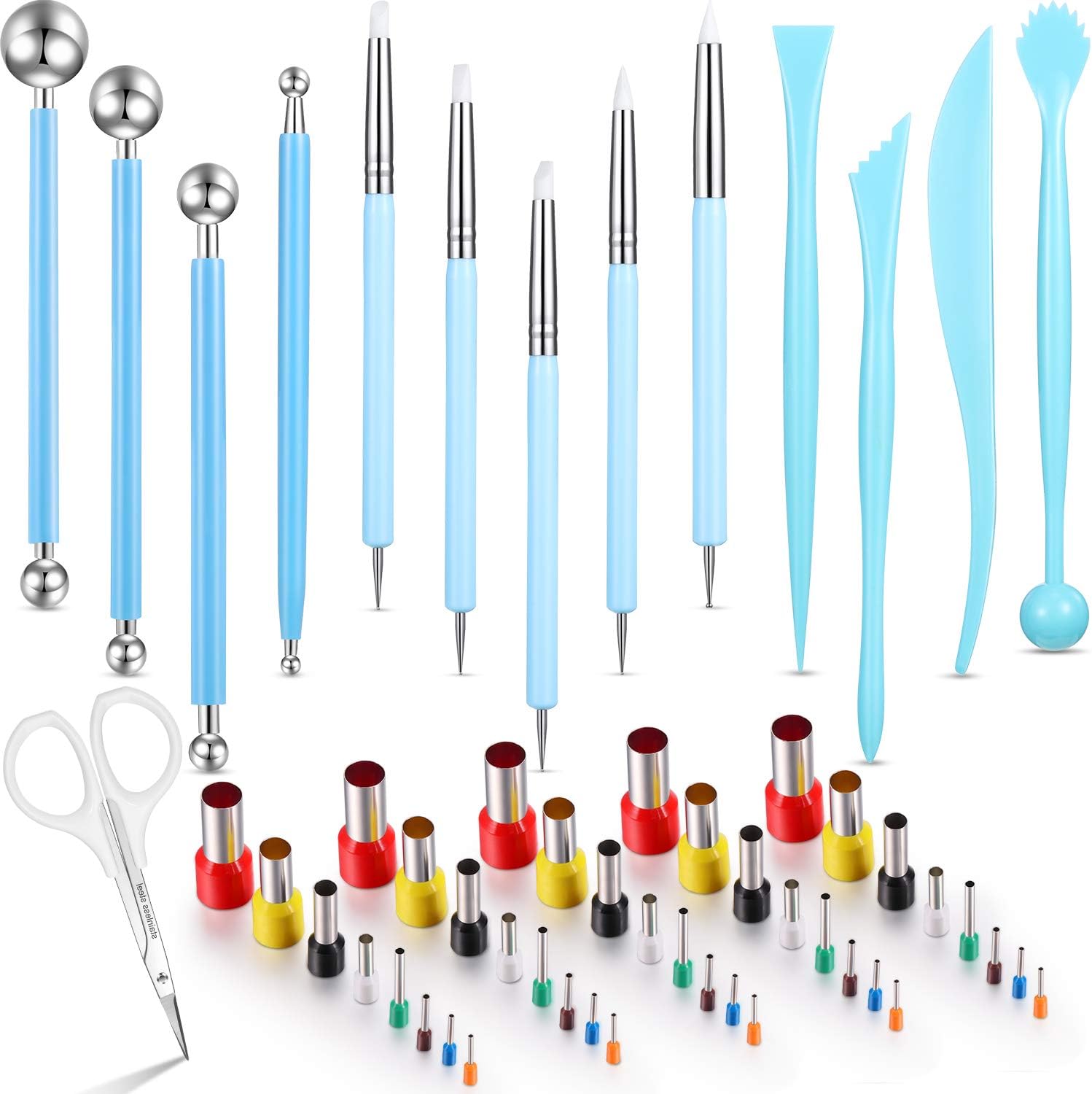 Amazon.com: 55 Pieces Polymer Clay Tools, 40 Round Circle Shape Cutters ...